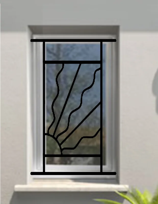 Reja de seguridad estival para ventana h = 125 cm x w = 80 cm (dimensión marco)