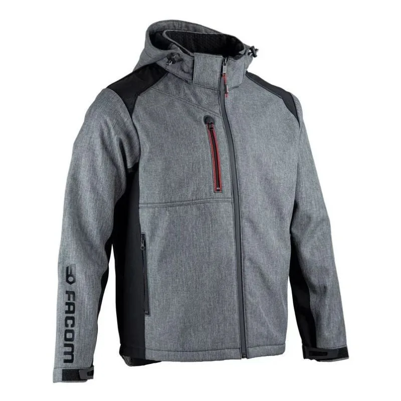 Facom trial softshell jacket negro/gris talla s - fxww2020e-s