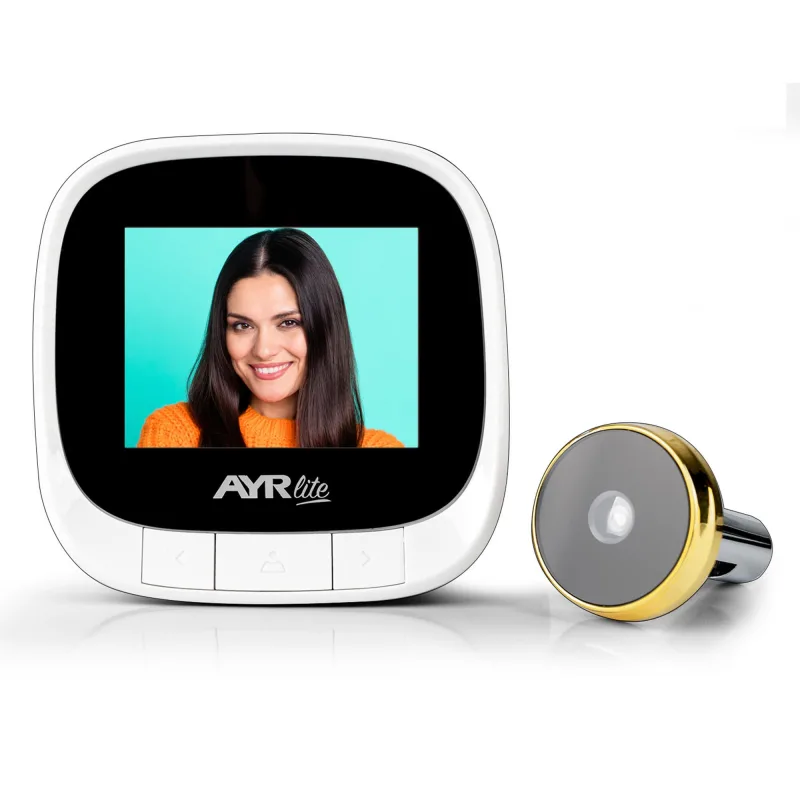 Mirilla digital ayr 9001 con pantalla lcd blanco/latón, cámara de 0,3 mp