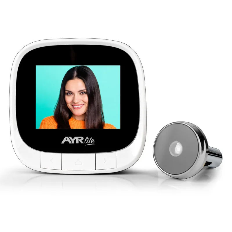 Mirilla digital ayr 9001 con pantalla lcd blanco/cromo, cámara de 0,3 mp