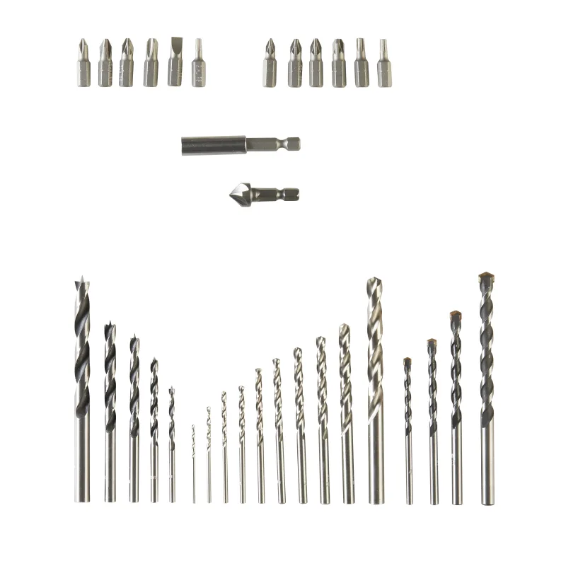 Set brocas multimaterial y puntas dexter - 33 piezas - para hormigón, metal y madera