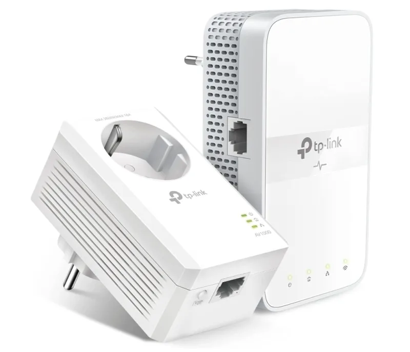 Kit de adaptadores plc tp-link tl-wpa7617 kit, av1000, wi-fi doble banda ac1200, puerto ethernet gigabit, easymesh