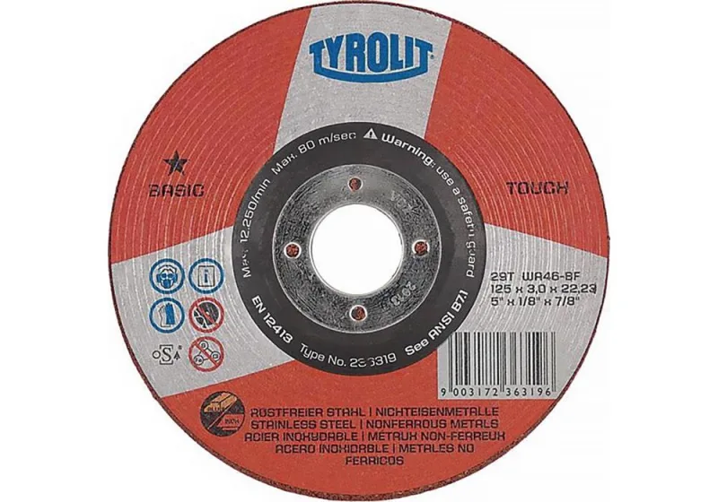 Tyrolit meule à ébarber basic touch d125xép.3 mm granulation 46