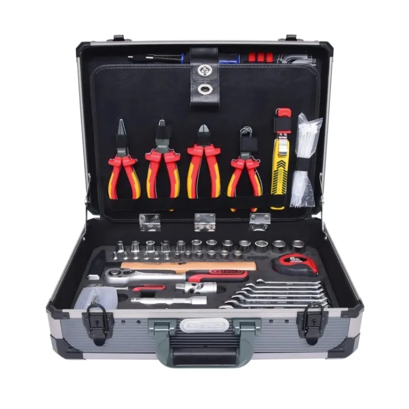 Ks tools 1/4 + 1/2 valise d'électricien, 128 pièces