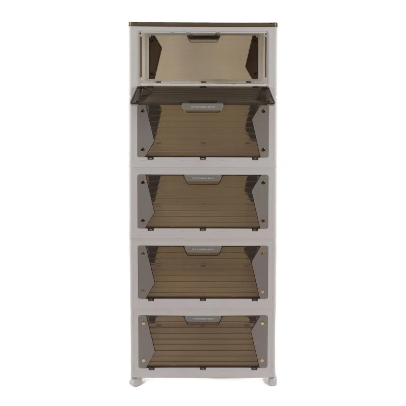 Contenedor de almacenamiento apilable de polipropileno, plegable, de gran capacidad, con 5 compartimentos para el maletero del hogar y para acampar