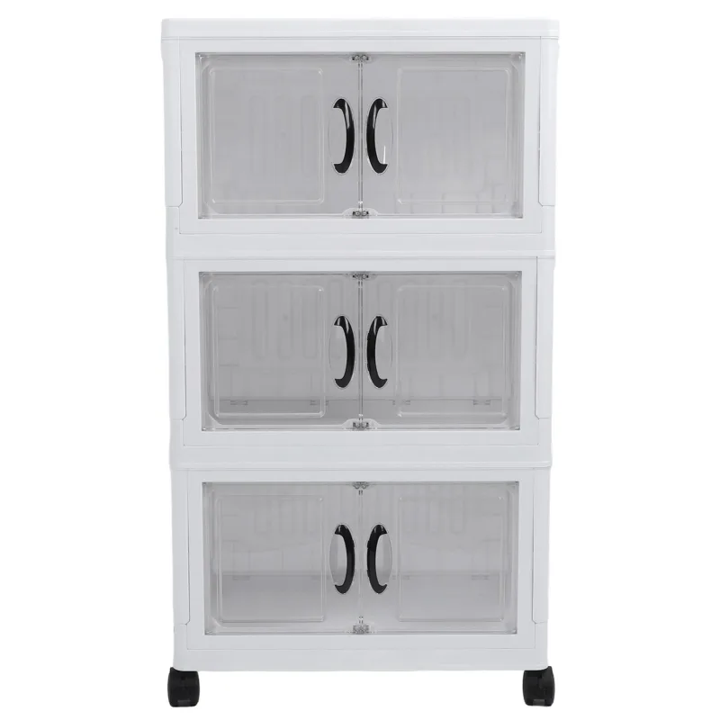 Organizador de armario plegable apilable para artículos esenciales del hogar (