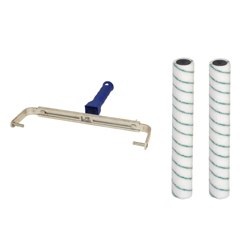 Pack 2 rodillo de pelo corto (50cm) y porta rodillo ajustable - crea acabados lisos y sin textura en suelos
