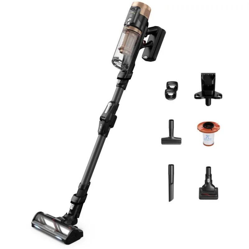 Rowenta x-force flex 14.80 rh9b74wo aspiradora de pie y escoba eléctrica aspiradora escoba 2 en 1 batería secar sin bolsa 0,6 l negro, oro