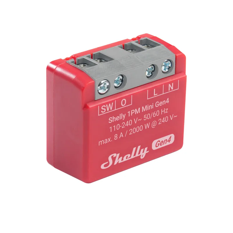 Módulo shelly 1pm mini gen4 azul wi-fi bluetooth zigbee matter 8a/240v relé compacto