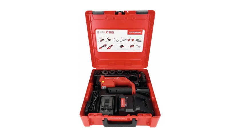Set máquina de prensar tubos multicapa romax compact iii + mordazas + bateria + maletin - u - 16-20-25-32 mm - casquillos intercambiables
