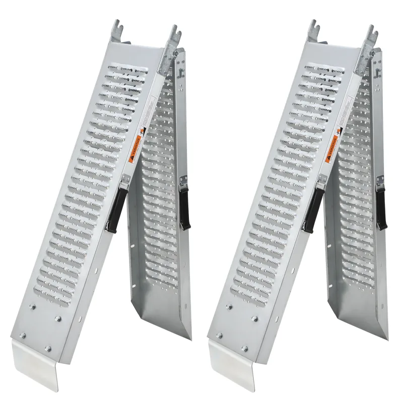 2x rampa de carga plegable rampa de acceso galvanizada 180 x 22.5 cm hasta 400kg
