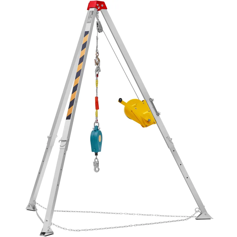 Kit trípode espacios confinados,succebuy 1180 kg,patas 2,4 m y cable de 29,8 m,con protección anticaídas de 9,9 m,arnés y bolsa de almacenamiento