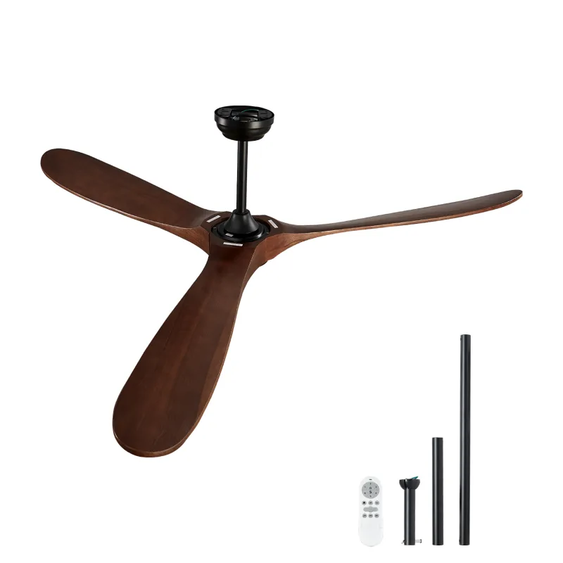 Ventilador de techo 72, sin luz, control remoto 6 velocidades, 3 aspas de madera, motor cc reversible, ventilador exterior moderno succebuy