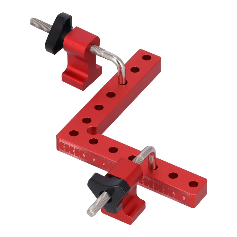 2 juegos de accesorios de abrazadera de empalme para carpintería con ángulo recto y escuadra de posicionamiento de 90° (140 mm)