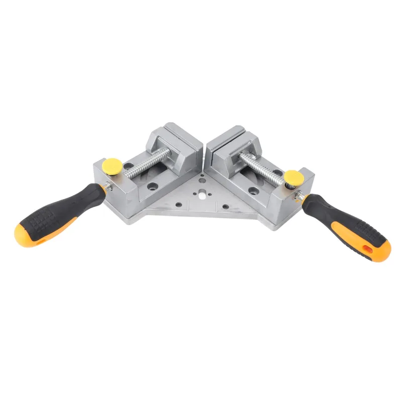 Abrazadera de esquina de doble manija para madera, ángulo recto de 90 grados, liberación rápida, abrazadera de fundición a presión de aleación de alum
