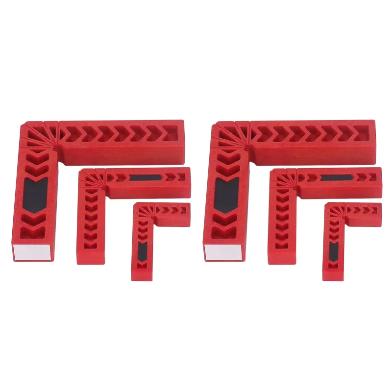 Juego de 12 piezas de escuadras de posicionamiento de 90 grados, abrazaderas de esquina de ángulo recto de plástico de alta resistencia, herramienta d