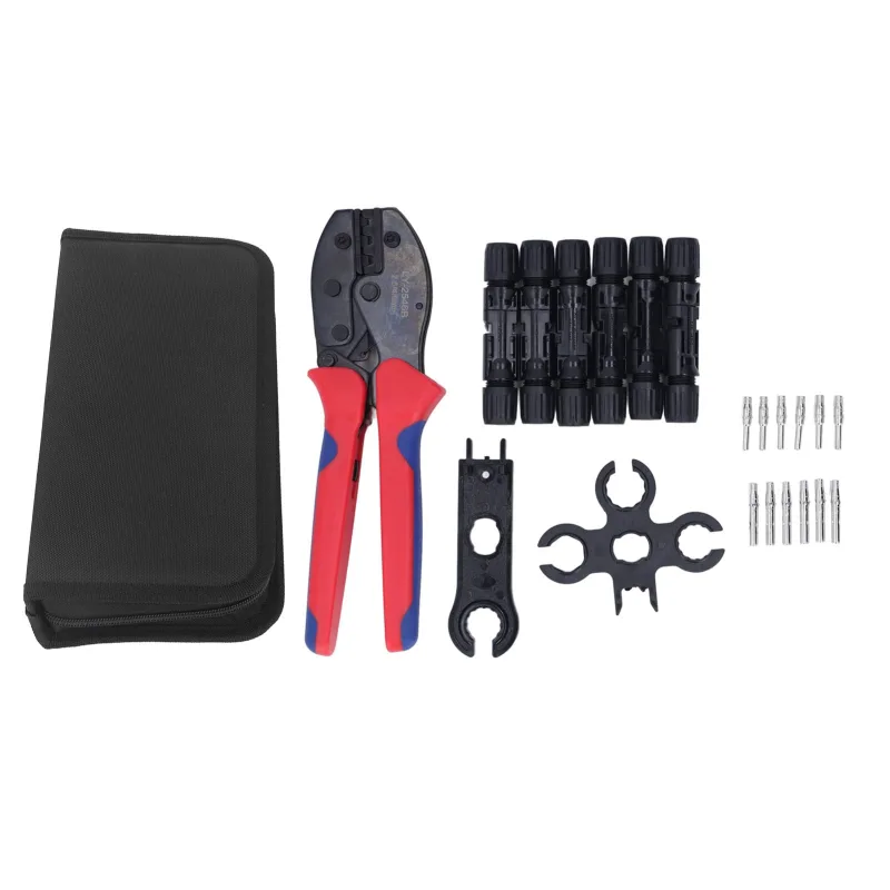 Herramienta de crimpado de cables solares, alicates de crimpado de trinquete seguros y precisos, ip67, kit de llave multifuncional para conectores de