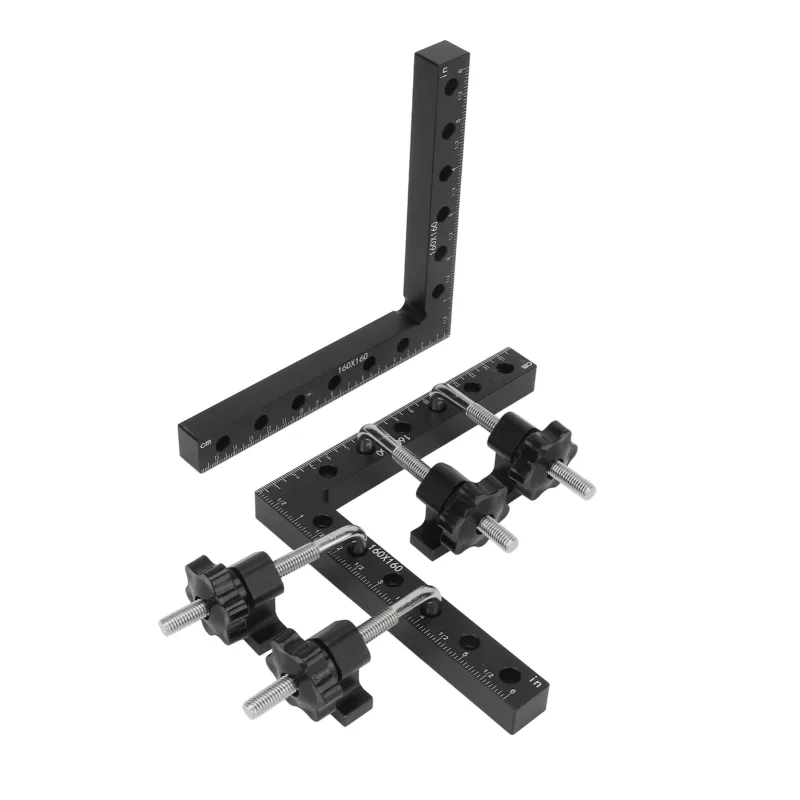 Abrazadera de esquina de 90 grados con posicionamiento de sujeción cuadrada de aleación de aluminio para gabinete de carpintería