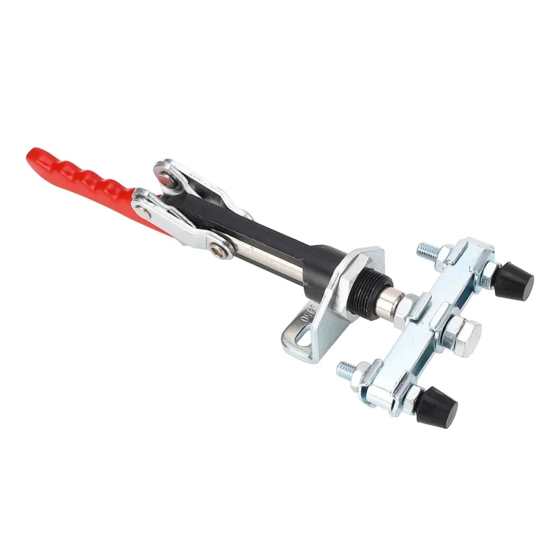 Abrazadera de palanca ajustable de empuje y tracción, doble cabezal, fuerza de sujeción de 992,1 lb, abrazadera de palanca de empuje y tracción de lib