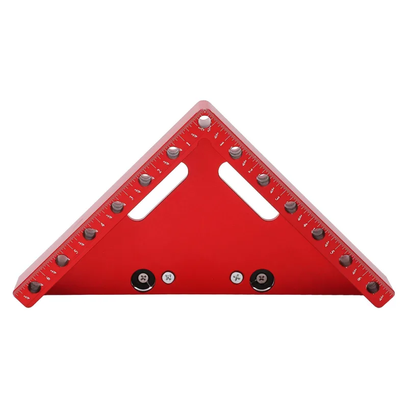 Escuadra de posicionamiento de abrazadera de ángulo recto de 45° y 90°, herramienta de carpintero de escala transparente de aleación de aluminio