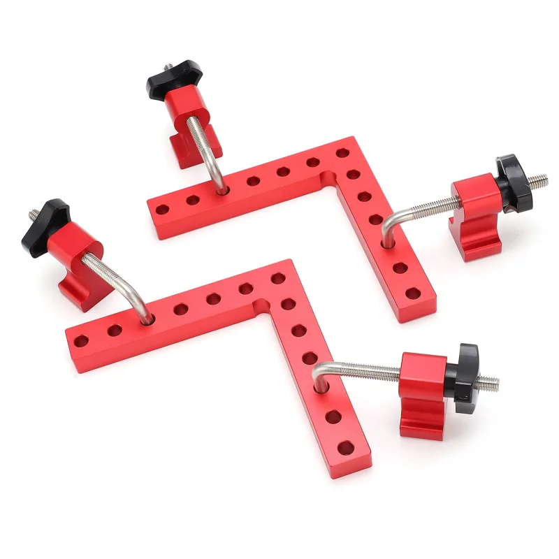 Kit de regla de posicionamiento cuadrada de aleación de aluminio, herramienta de medición de ángulo recto de 90 grados, abrazadera de esquina