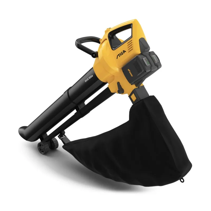 Stiga svs 100e 3-in-1 leaf vacuum cleaner, leaf blower, shredder with 2x 20v (4ah) battery and charger