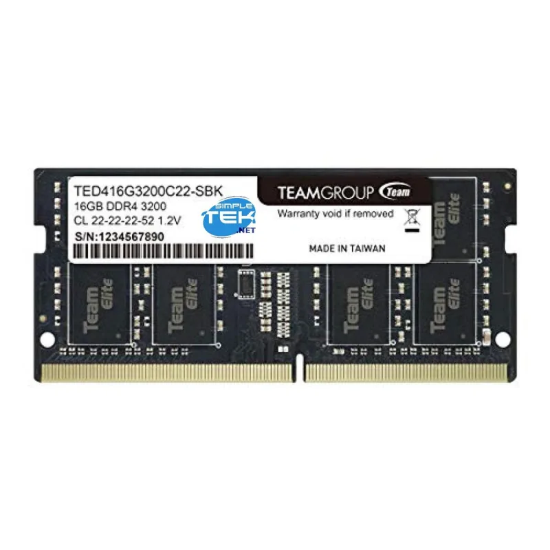 Memoria ram ddr4 16 gigabytes teamgroup elite - 3200mhz - pc4 25600 - sodimm - cl22 - 1.2v