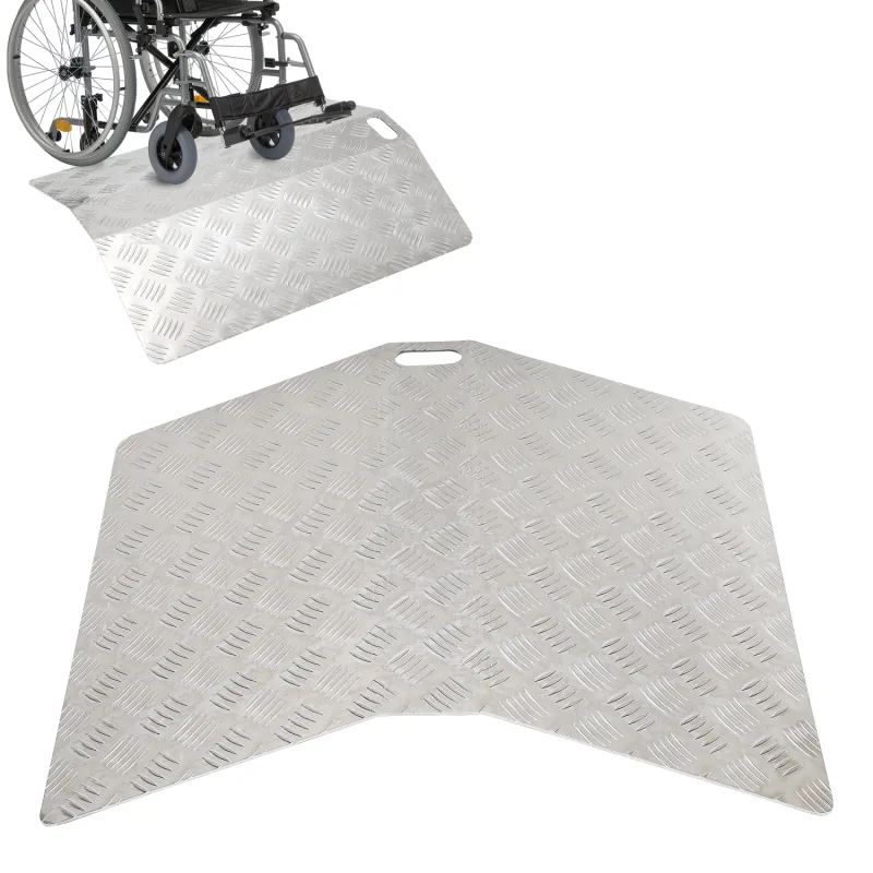 Rampa de umbral de 80 cm, puente de umbral de aluminio, rampa para silla de ruedas, capacidad de carga 270 kg con asas