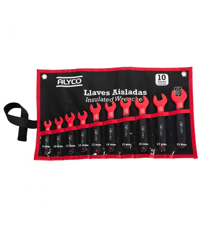 Juego 10 llaves fijas verde boca nylon marca alyco