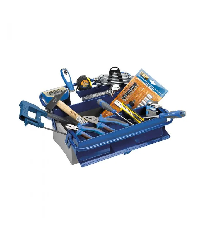 Caja herramientas 3 bandejas 82 piezas marca alyco