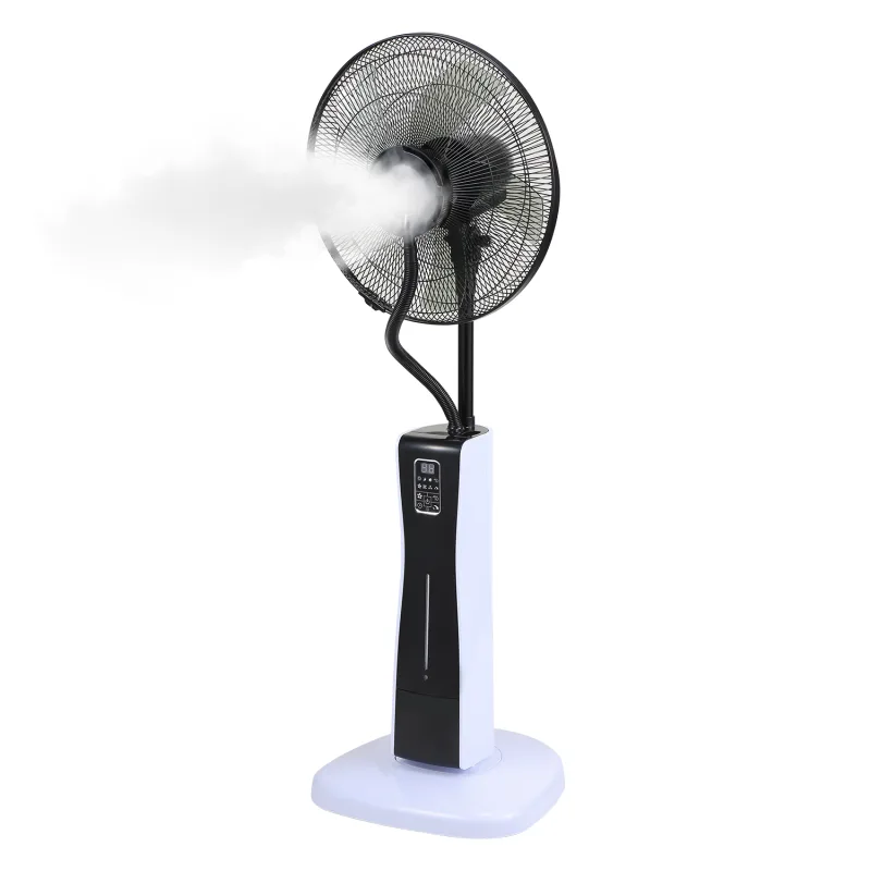 Ventilador de pie con función pulverizador - 3 velocidades - 2 en 1 - ø 43 cm - negro