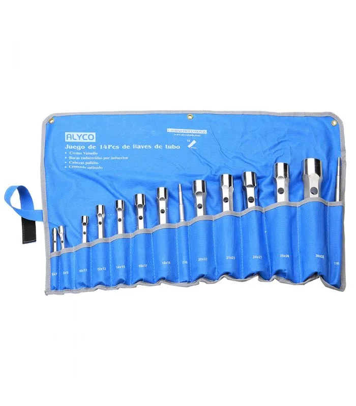 Juego 14 llaves tubo forjada 6x7-30x32 marca alyco