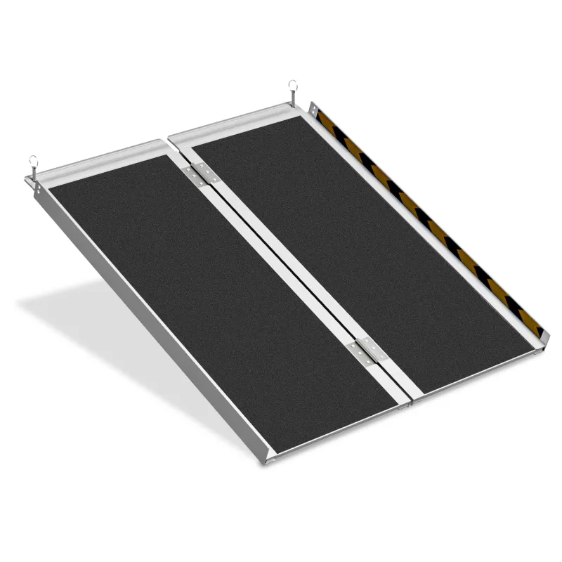 Rampa para silla de ruedas, rampa de acceso plegable, rampa de aluminio, superficie antideslizante, capacidad 270 kg, 91 cm