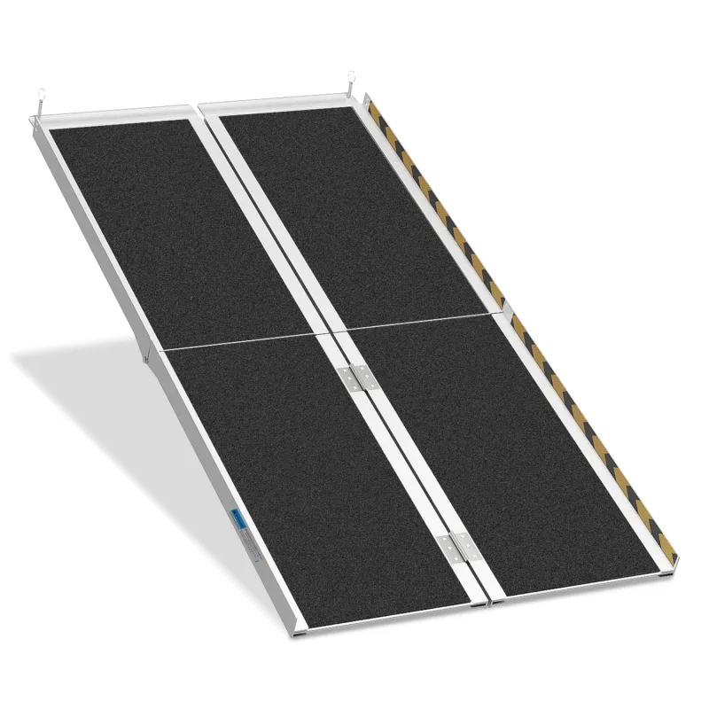 Rampa para silla de ruedas rampa de acceso plegable rampa de aluminio superficie antideslizante capacidad 270kg 152cm