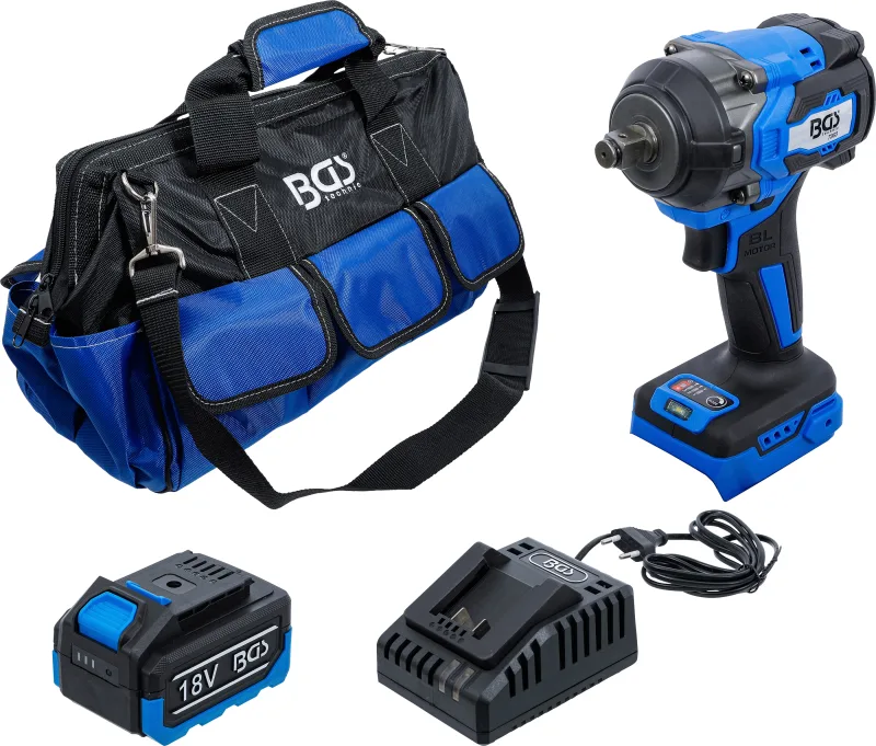 Juego de pistola de impacto a batería | sin escobillas | 550 nm | 18 v | con batería y cargador rápido