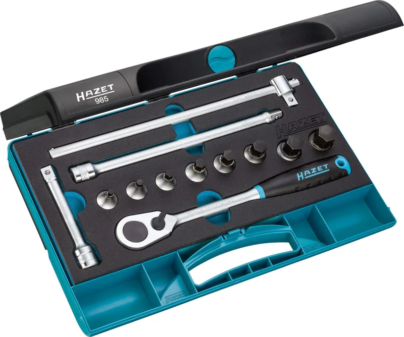 Hazet 985 assortimenti di chiavi a bussola poligonali, multicolore