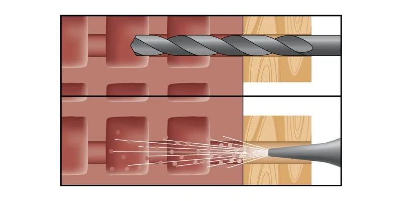 Caja taco largo multimaterial mfr sb 10-135 ssks a4 avellanado, tornillo hexagonal con arandela, inox a4