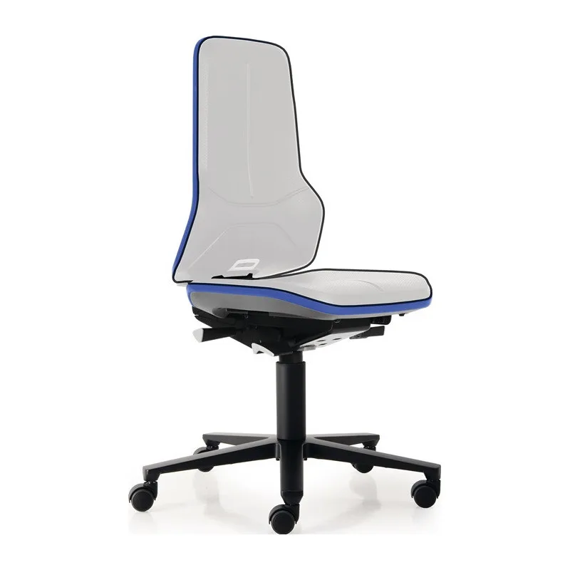 Bimos chaise d’atelier pivotante fluo roulettes contact permanent