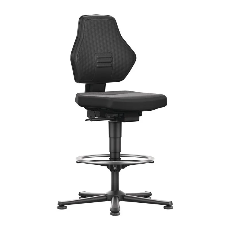 Bimos chaise d’atelier pivotante air flow patins + anneau de pied