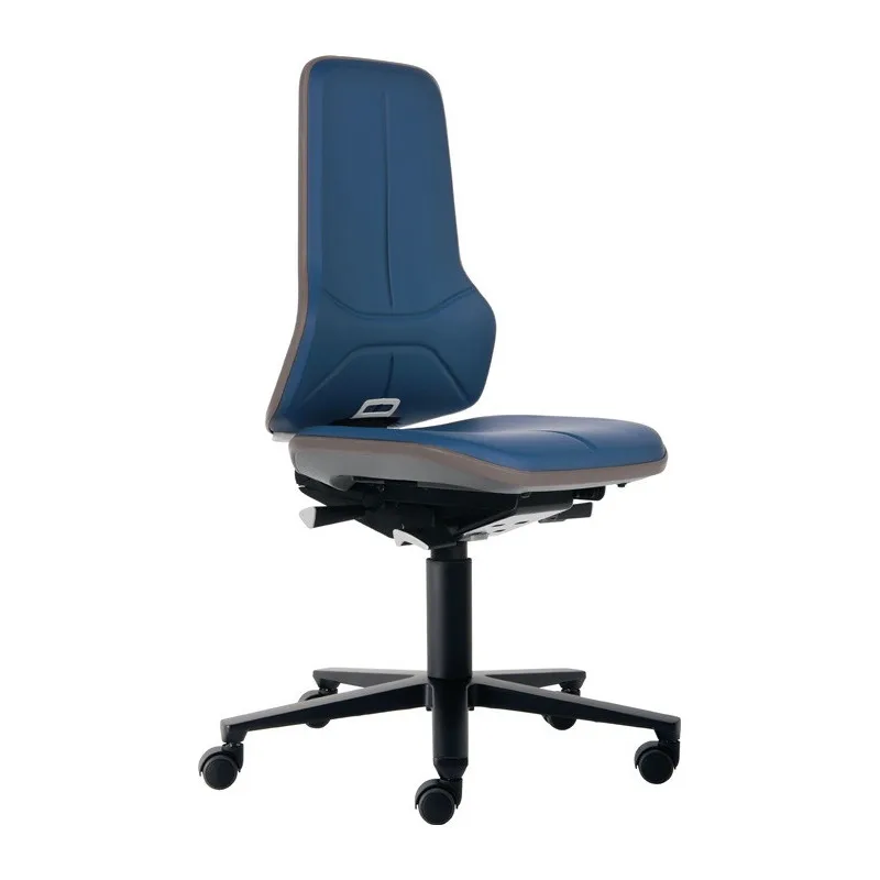 Bimos chaise d’atelier pivotante fluo roulettes contact permanent