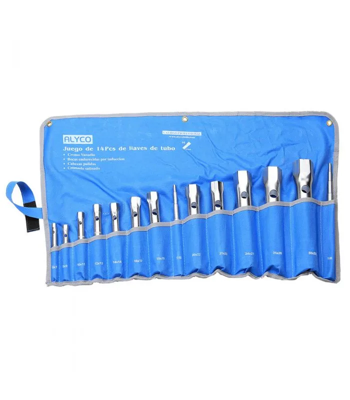 Juego 14 llaves tubo estampada 6x7-30x32 marca alyco
