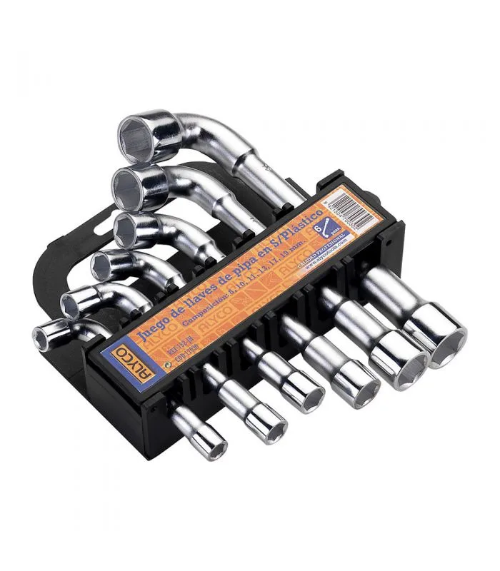 Juego 6 llaves pipa sop. plastico marca alyco
