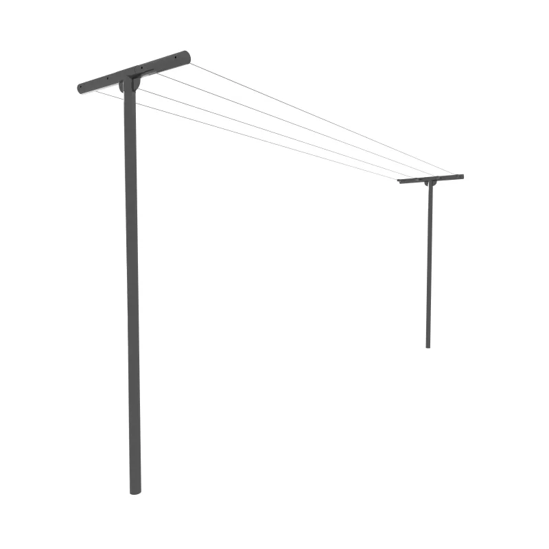 Lavado de lavanderã­a al aire libre galvanizado sendzimir - 2 post kit + 2 postes - gray ral 7040
