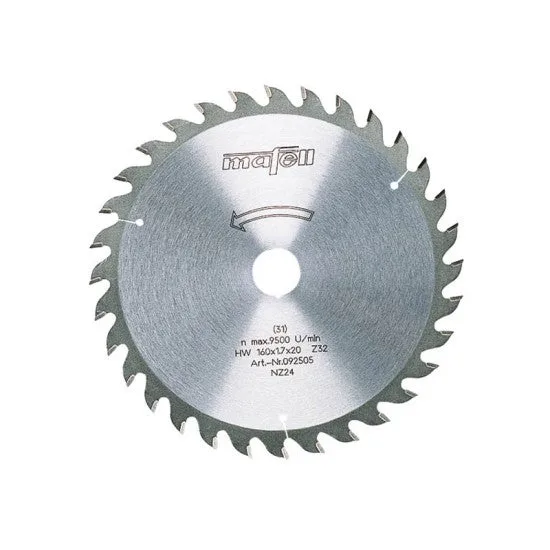 Hoja de sierra de metal duro hm mafell 32 dientes alternados 160x1,2 / 1,8x20 mm - 92552