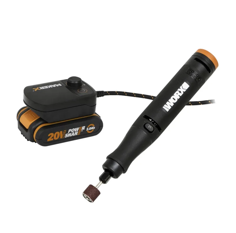 Mini herramienta rotativa makerx 20v batería 2ah y hub wx739