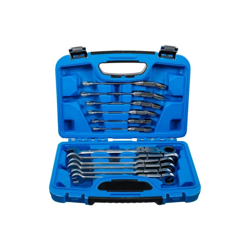 Juego de llaves combinadas con carraca de doble articulación | angulable | 8 - 19 mm | 12 piezas