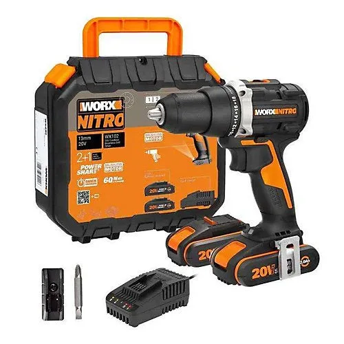 Taladro atornillador bl (2 baterías 2,0ah) worx diy wx102