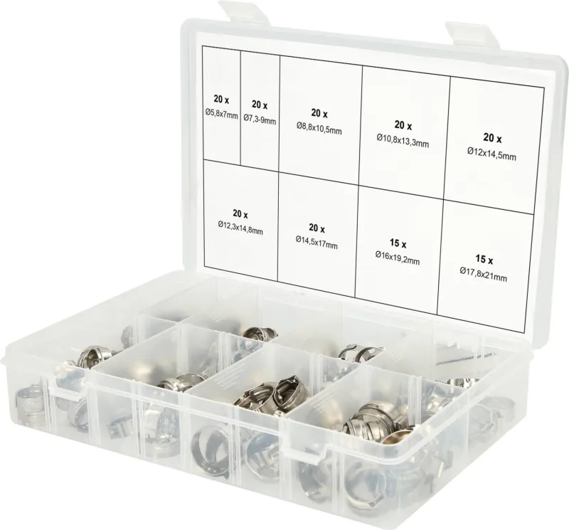 Ks tools assortiment de colliers de serrage à oreilles, ø 5,8-21mm,