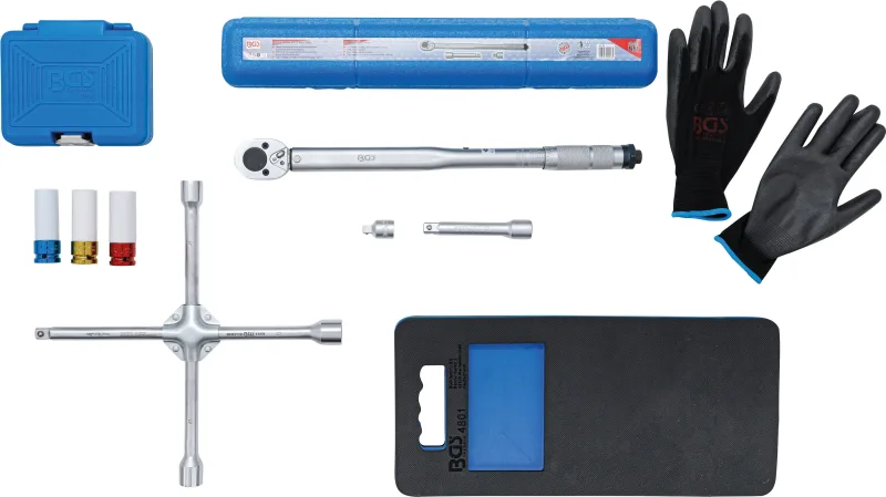 Juego para el servicio de cambio de ruedas | 9 piezas