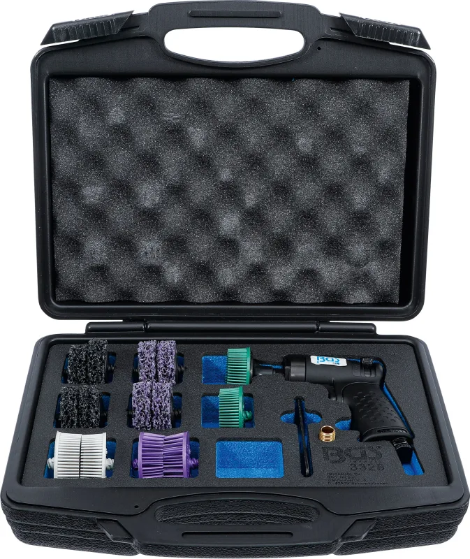 Juego de lijadoras de cerdas neumáticas | 17 piezas